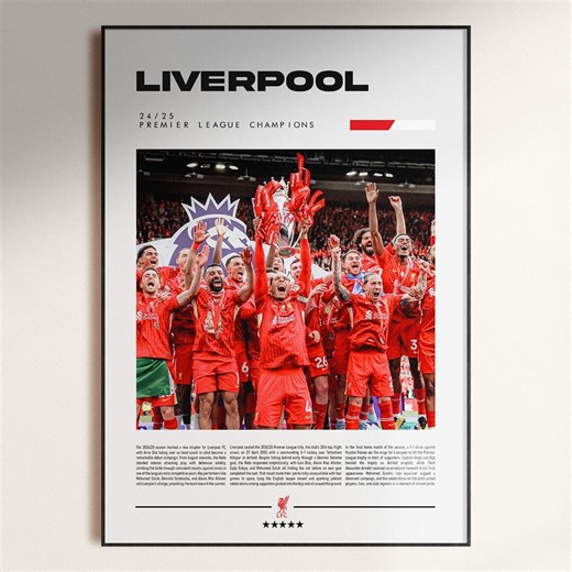 Liverpool 2025 Champions Poster, LFC Wall Art, Liverpool Fan Gift, Football Decor, Soccer Gift, Digital Download - Etsy