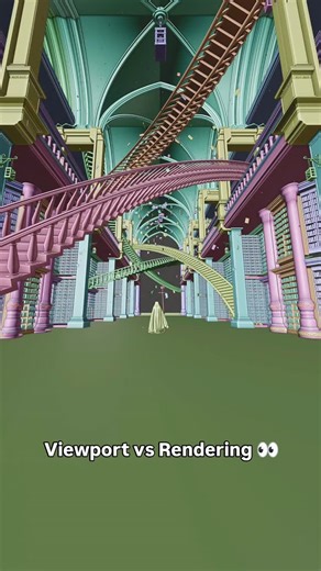 TomSilf Motion on Instagram: "If you like 3D environments, this is the right place 👀 Process Vs Viewport, made in Blender Rendered with @octaspace.official Hashtag: #blender #3dartist #3dart #blenderanimation #processart #darkart #gothic #library #fantasy #magic #trend #viral"