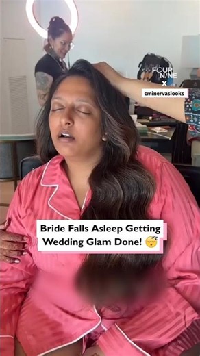 She fell ASLEEP during her wedding glam?! 😱😴 #bride, #weddingprep, #sleepingbride, #bridalglam