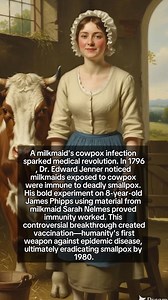 228K views · 2.3K reactions | The Milkmaid Who Changed Medical History Forever. #MedicalHistory #Vaccination #Smallpox #EdwardJenner #Science #HistoryFacts | Ifestory | Facebook
