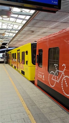 Metro in Helsinki with special livery (watch until end) #metro #helsinki