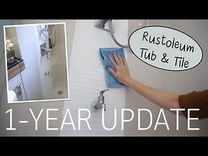 ONE-YEAR UPDATE on our spray-painted tiles