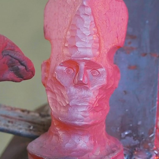 Alec Steele | Red man shocked to have steel punch driven into face repeatedly 😮🤭 From the video of making a @walker_blacksmith style forged head! | Instagram