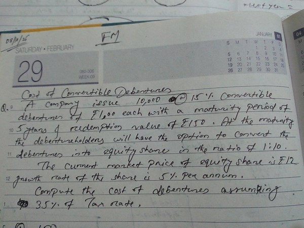 A company issues 10,000, 15% convertible debentures of ₹100 eac... | Filo