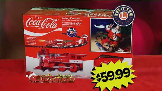 19K views · 164 reactions | SEE OUR BRAND NEW COMMERCIAL FEATURING OUR HOLIDAY DEAL ON LIONEL TRAIN SETS- LIKE THIS LIONEL COCA-COLA BATTERY POWERED TRAIN SET FOR ONLY $59.99! THE FANCY STORES WILL CHARGE YA $150! Stop by your local Ollie's store today to see this and many other great deals. But ya gotta act quick 'cause when they're gone, they're gone! (Valid 12/6- While supplies last!) | Ollie's | Facebook