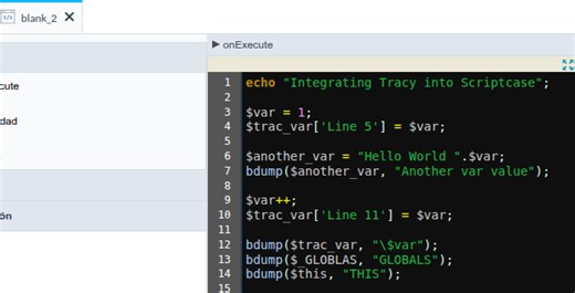 (Debugging Tools) Use Nette Tracy to debug code in Scriptcase