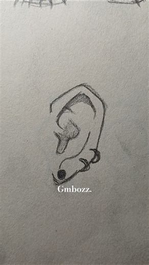 How to draw ear ✨️ #drawing #art #video #tutorial #eardrawing #shorts #piercing