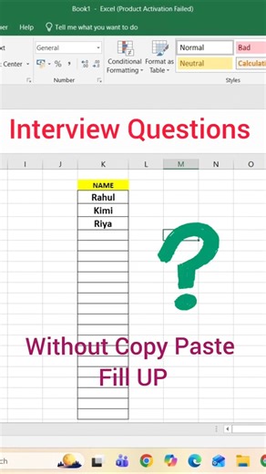 Excel Interview Question Tips and Tricks #excel #exceltips #exceltutorial #msexcel #microsoft