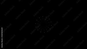 firework Highlight motion graphics on a black screen background. Pop-up circle animation element motion graphics. Video of bright colorful fireworks.