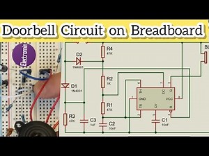 Doorbell Circuit on breadboard using 555 Timer 🔔 #breadboard #doorbell #555timer #circuit