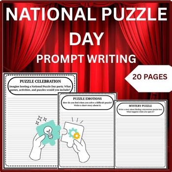 NATIONAL PUZZLE DAY | 20 ENGAGING PROMPT WRITING| GRADE 3-8