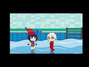 the girls peeing in the pool in gacha club