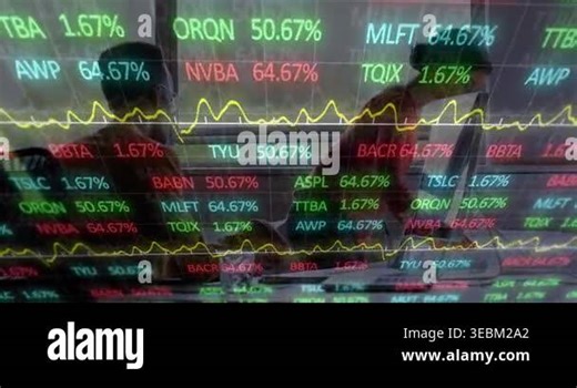 Animation of financial data processing over business people using computer. Global business and data processing concept digitally generated video Stock Video Footage - Alamy