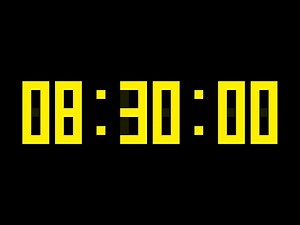 8 Hours and 30 Minutes Countdown Timer with Alarm & Chapters - Digital Display - Yellow