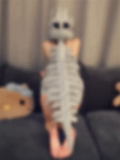 Realistic dinosaur skeleton costume, funny Halloween dinosaur stuffed animal