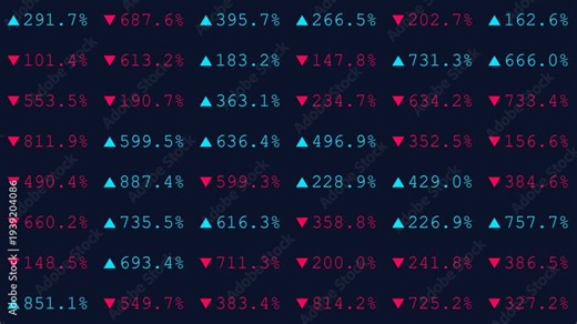 Stock Market Data with Arrows Indicating Trends.