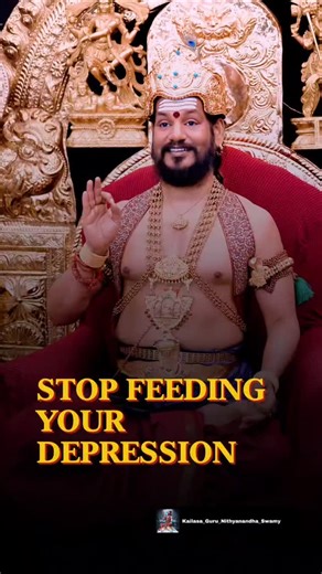 Kailasa Guru Nithyanandha Swamy on Instagram: "The Secret Recipe for Depression (and How to Avoid It) Discover the unexpected link between collective negativity and depression. This reel reveals how absorbing common, negative thoughts can contribute to feelings of despair and accelerate the aging process. Learn to identify and reject these harmfulNS cognitions to cultivate a more positive and vibrant life. #kailasa #nithyanadha #instagram #omnamahshivaya🙏 #kailasa"