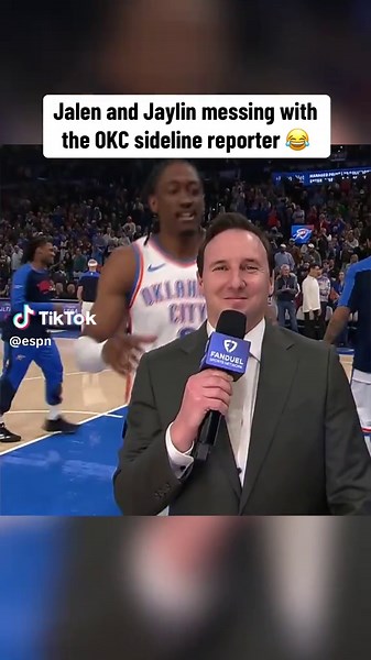 Funny NBA Moments: Jalen and Jaylin Hilariously Mess with OKC Sideline Reporter