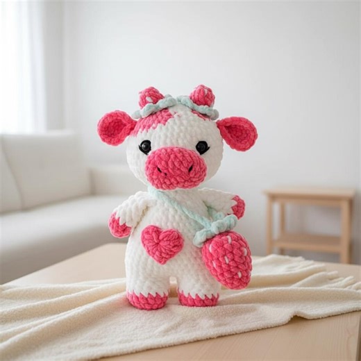 Strawberry Cow Crochet Pattern PDF | Amigurumi Plush Toy Instructions (digital Download) - Etsy