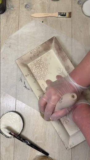 Dollar Tree Charger to Farmhouse Tray?! WATCH THIS! #shorts