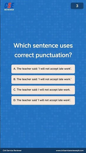 Civil Service Exam 2026 - Verbal Ability | Correct Punctuation