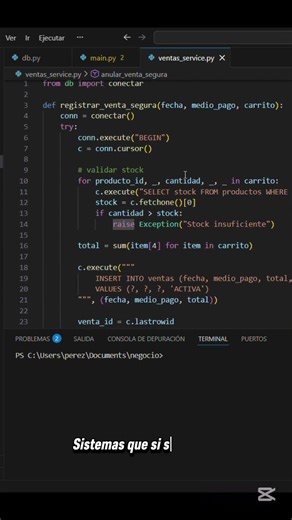 Sistema de negocios #python#sistemas#negocios#automatizacion#programacion