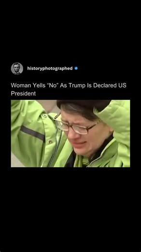 History Photographed on Instagram: "This video captures the emotional reaction of a woman who is seen yelling and crying in devastation as Donald J. Trump is declared the President of the United States.⁠ ⁠ She is shown kneeling on the ground, expressing her disappointment and apologizing to "her world."⁠ ⁠ 🎥: dailymail⁠"