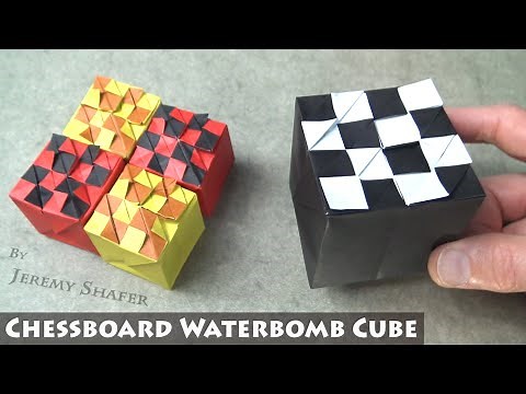 Chessboard Waterbomb Cube ⚽ Pure Origami