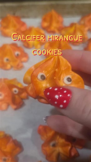 Baking Calcifer Meringue Cookies from Howl's Moving Castle