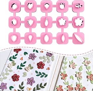 Keoker Mini Polymer Clay Cutters - 15 Shapes Mini Flower Polymer Clay Cutters for Earrings Making, Leaf Clay Earring Cutter Set, Clay Cutters for Polymer Clay Jewelry