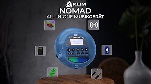 KLIM Nomad Transparent Blau - tragbarer CD-Player Walkman mit ausdauerndem Akku - inklusive Kopfhörer - MP3 Player - TF-Karte, FM Radio, Bluetooth, AUX - ideal für Zuhause und Auto