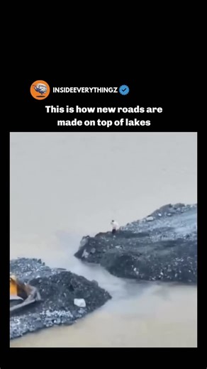 Explore l Learn l Facts on Instagram: "This is how new roads are built on top of lakes using a method that turns water into stable ground. Engineers first prepare the lakebed by driving piles or creating a strong foundation with stone, sand, and geotextile layers that prevent sinking. In many projects, floating platforms or causeways are formed by dumping and compacting rock in stages, slowly rising above the water level. Once the base is stable, drainage layers, asphalt, and safety barriers are