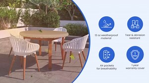 Covers & All Round Table Top Cover, 12 Oz Waterproof UV & Weather Resistant Patio Table Cover, Outdoor Table Cover for Patio Outdoor Furniture & Coffee Table (36" Dia x 4" H Inches, Coffee)