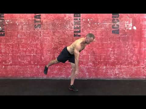 Single leg RDL with opposite hand toe touch