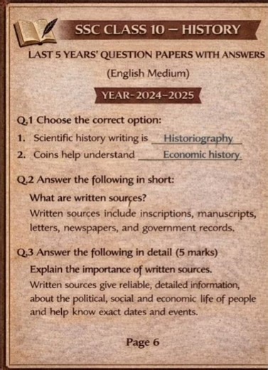 Class 10th English medium History Model Question paper 2024-2025 #ssc2025
