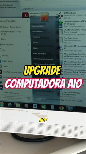 Upgrade a computadora AIO En esta ocasión realizamos un upgrade a esta computadora hp AIO, cambianos su disco duro por un ssd y actualizamos de windows 7 a windows 10 #pctips #upgradepc #ssd #windows10 #informatica #tipspc #windows10 #tecnology #soportepc #formateo