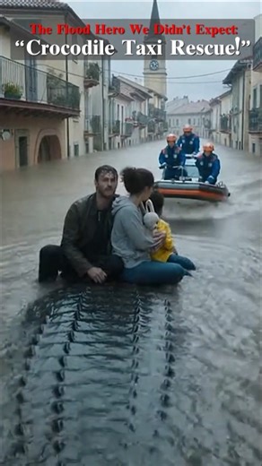 “The Flood Hero We Didn’t Expect: Crocodile Taxi Rescue!” #CrocodileTaxi [Ai Short]