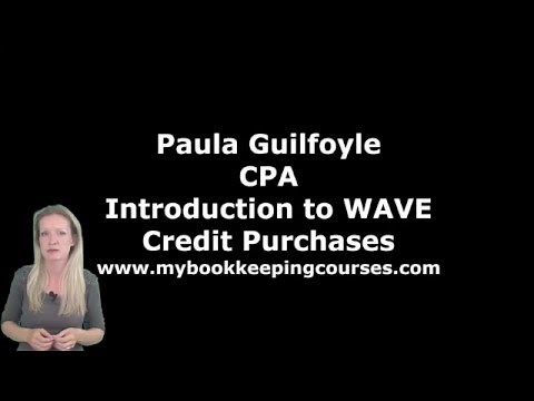 Computerized Accounts (Wave)- How to process purchase invoices and credit notes