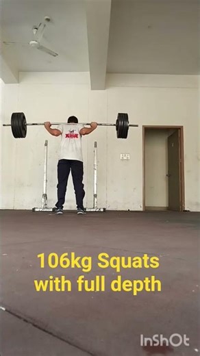 106kg squats with depth in National Fire Service College GYM, Nagpur