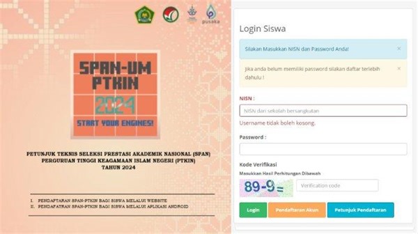 Tata Cara Pendaftaran SPAN PTKIN 2024 di Siswa.ptkin.ac.id, Lengkap dengan Syarat Daftarnya - Tribunnews.com