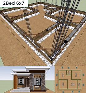 Small House Plans 6x7 Meter 2 Beds 1 bath | Just 4you