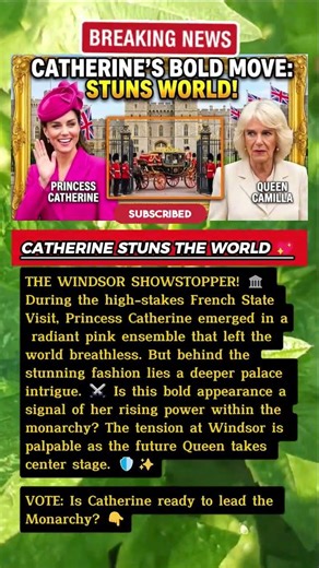 STUNNING! Catherine’s Secret Pink Signal At Windsor Exposed! 🏛️✨ #RoyalNews #PrincessCatherine