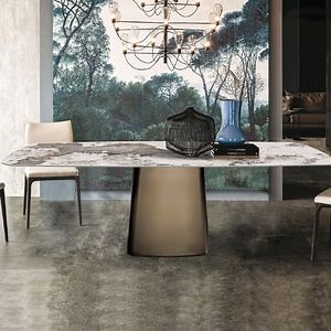 [Hot Item] Customized Dining Furniture Set Simple 6-Seat Wedding Slate Top Banquet Dining Table