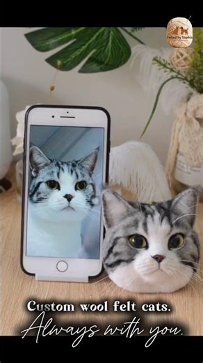 Missing You | Carrying a Piece of You in a Custom Wool Felt Cat by Felted by Sophia