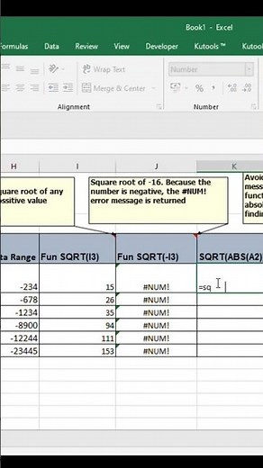 how to use square root formula in excel