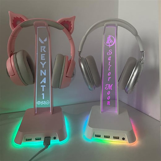 Personalized Gamer Girl RGB Headphone Stand - Cute Desk Decor, Custom LED Anime Headset Holder, Gaming Setup Gift for Her, Gifts for Gamers - Etsy Australia