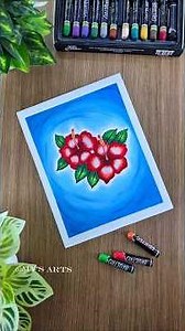 🌺Easy Hibiscus Flower With Oil Pastels🌱 | Step-by-Step Art Tutorial | !!#oilpastel #art #shorts