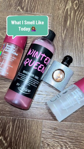 What I Smell Like Today 💁🏽‍♀️ Products Used: Winter Queen Shower Gel by Deluxe (Lidl) - Lush Snow Fairy dupe 🍓 🍭 Ciroa - You’re Cherry Delightful Body oil and Perfume Mist 🍒 YSL - Black Opium Glitter #YSL #Blackopium #Snowfairy #Ciroa #perfumetiktok