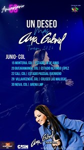 🌟 ¡Celebremos juntos 50 años de música y pasión con Ana Gabriel, la Luna de América! 🌙✨ Prepara tu corazón para "Un Deseo Más", la gira de @anagabrieloficial en 2024 🌍 "Un Deseo Más" recorrerá países como #Mexico #Colombia #Chile #Peru #Argentina #Uruguay #Paraguay llevando consigo la magia inigualable de Ana Gabriel. Desde los clásicos que nos han acompañado a lo largo de los años hasta sus más recientes éxitos. 🎟️ Toda la información de los tickets esta disponible en https://cmnevents.com/