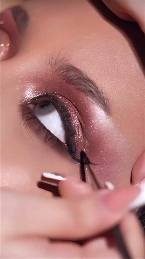 Peach Sparkle Elegance#Glowing Peach Glitter Eyes#Peachy Shimmer Magic#Delicate Peach Glitter Glam
